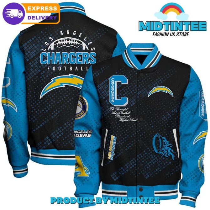 Los Angeles Chargers 2024 Nfl Pattern Baseball Jacket
