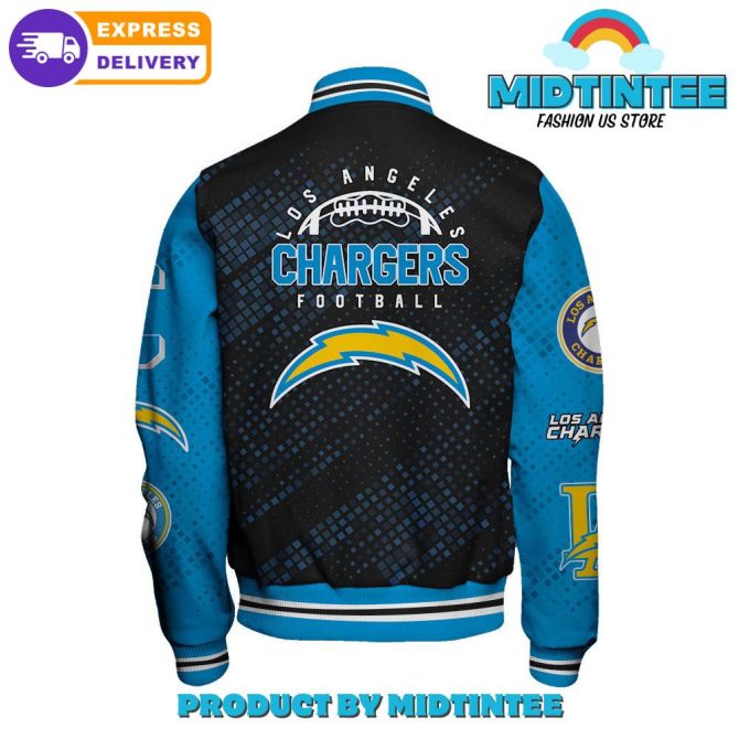 Los Angeles Chargers 2024 Nfl Pattern Baseball Jacket - Image 3
