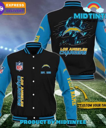 Custom Los Angeles Chargers Varsity Jacket - Personalized Nfl Fan Gear, Fast Delivery!