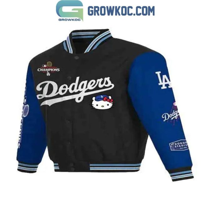 La Dodgers 2024 World Series Champions Hello Kitty Varsity Jacket – Limited Edition - Image 2