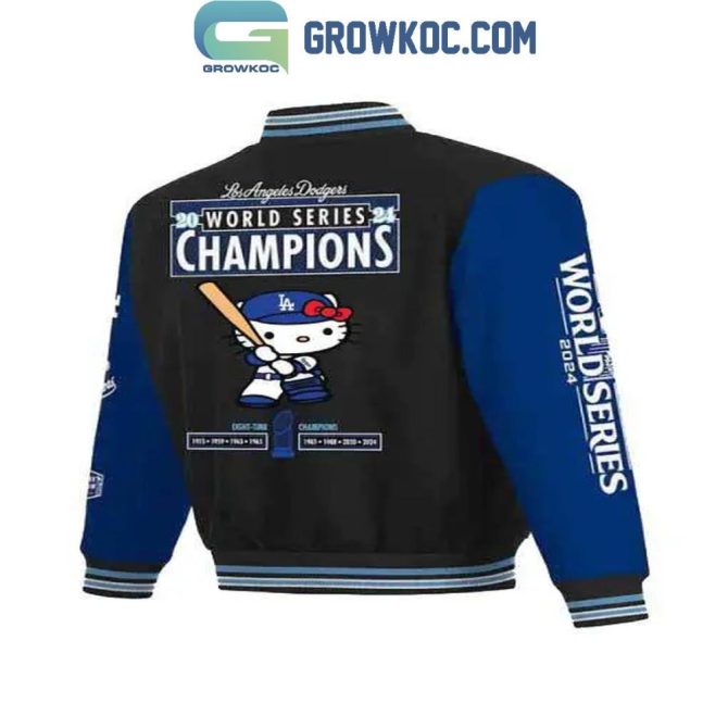 La Dodgers 2024 World Series Champions Hello Kitty Varsity Jacket – Limited Edition - Image 3
