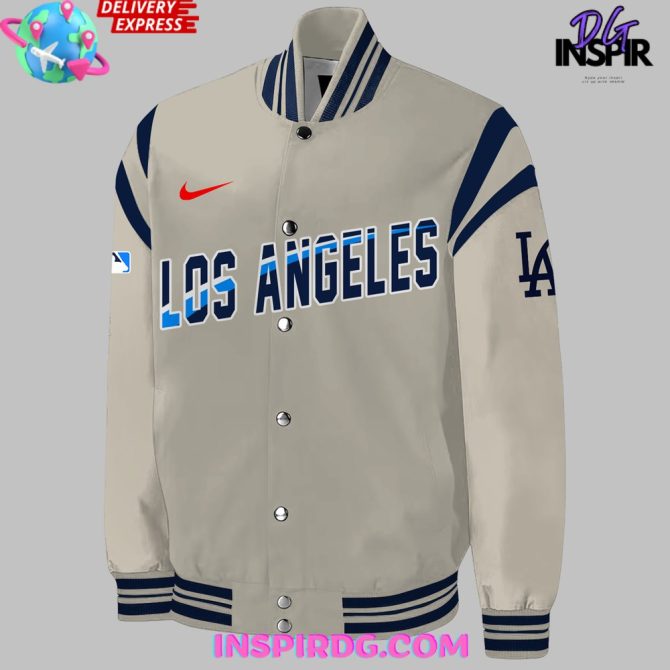 Los Angeles Dodgers Nike Cream 2024 Baseball Jacket - Image 2