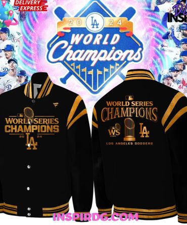 Los Angeles Dodgers World Series Champions 2024 Black Baseball Jacket