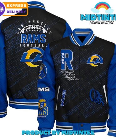 Los Angeles Rams 2024 Nfl Pattern Baseball Jacket
