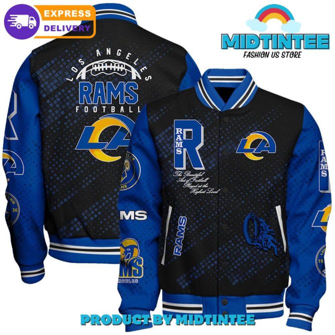 Los Angeles Rams 2024 Nfl Pattern Baseball Jacket