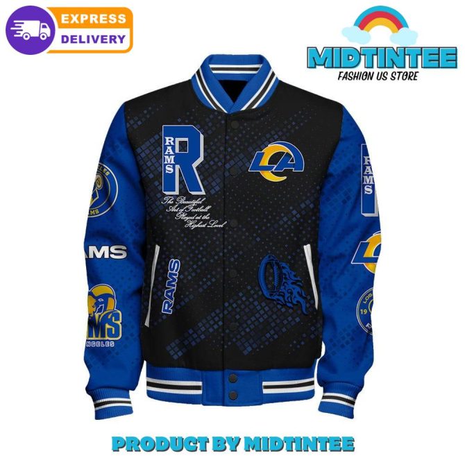 Los Angeles Rams 2024 Nfl Pattern Baseball Jacket - Image 2