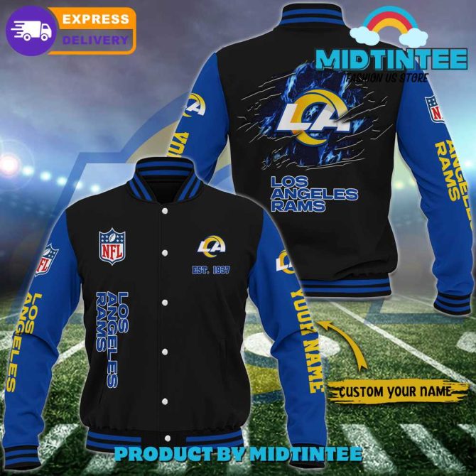 Custom Los Angeles Rams Varsity Jacket - Personalized Nfl Fan Gear With Express Delivery