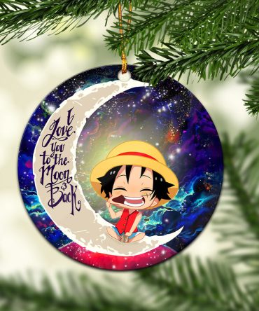 Luffy One Piece Love You To The Moon Galaxy Ceramic Circle Ornament Perfect Gift For Christmas Holiday