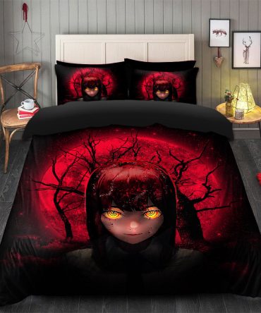 Makima Chainsaw Man Moonlight Bedding Set Duvet Cover And 2 Pillowcases