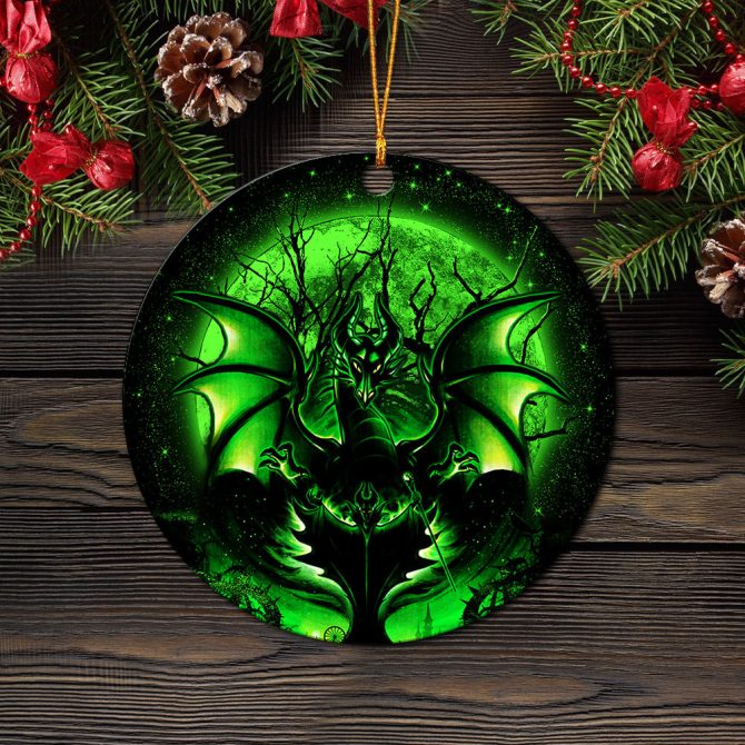 Maleficent Moonlight Ceramic Circle Ornament Perfect Gift For Christmas Holiday - Image 2