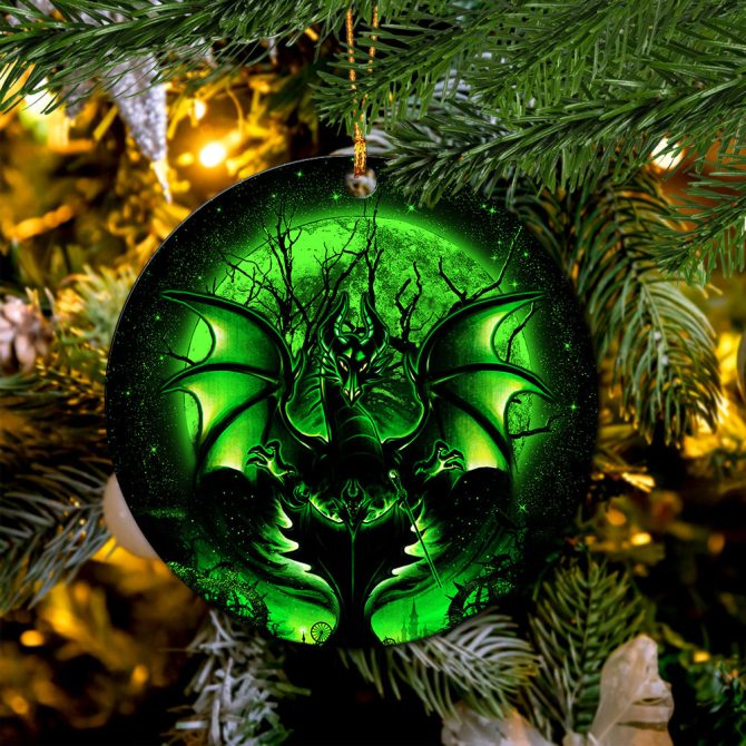 Maleficent Moonlight Ceramic Circle Ornament Perfect Gift For Christmas Holiday