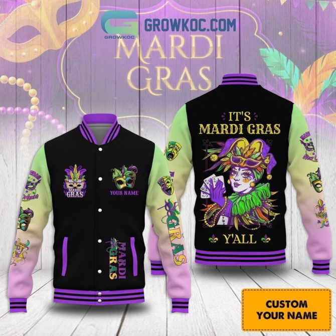 Custom Mardi Gras Varsity Jacket - Personalize Your Festive Style - Unique Design!