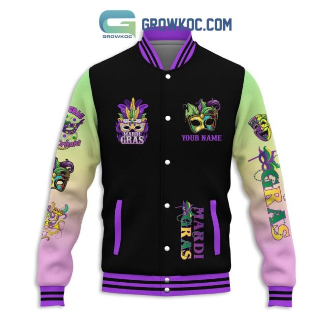 Custom Mardi Gras Varsity Jacket - Personalize Your Festive Style - Unique Design! - Image 2