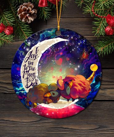 Mareep Pokemon Love You To The Moon Galaxy Ceramic Circle Ornament Perfect Gift For Christmas Holiday