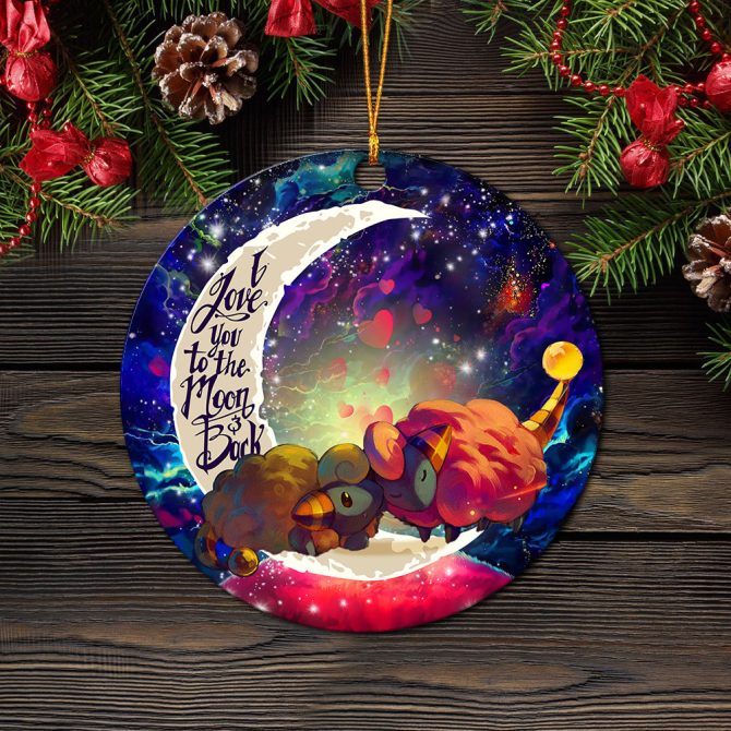 Mareep Pokemon Love You To The Moon Galaxy Ceramic Circle Ornament Perfect Gift For Christmas Holiday