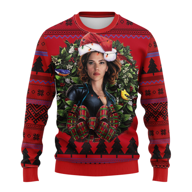 Black Widow Noel Mc Ugly Christmas Sweater Thanksgiving Gift - Image 3