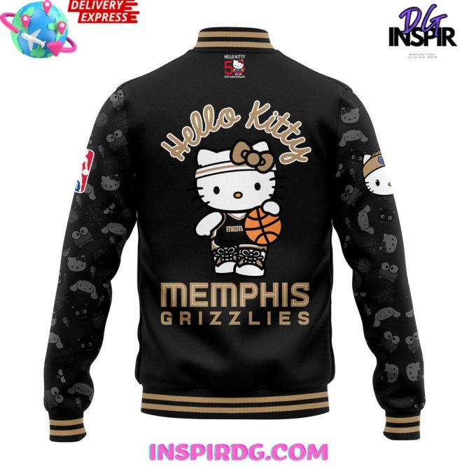 Memphis Grizzlies X Hello Kitty Night Limited Varsity Jacket - Image 3