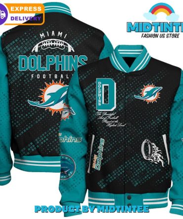 Miami Dolphins 2024 Nfl Pattern Baseball Jacket