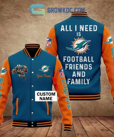 Custom Miami Dolphins Varsity Jacket - Personalized Name, Perfect Gift For Fans!