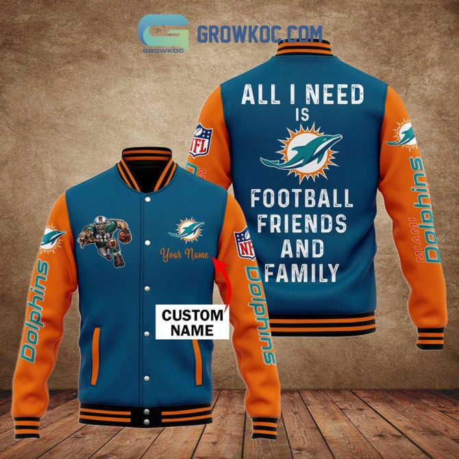 Custom Miami Dolphins Varsity Jacket - Personalized Name, Perfect Gift For Fans!
