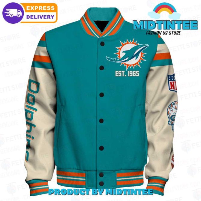Miami Dolphins Super Bowl Varsity Jacket - Vintage Nfl Fan Gear, Fast Shipping! - Image 2