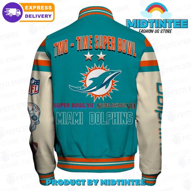 Miami Dolphins Super Bowl Varsity Jacket - Vintage Nfl Fan Gear, Fast Shipping! - Image 3