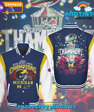 2024 Rose Bowl Champions Michigan Varsity Jacket - Limited Edition, Fast Shipping!