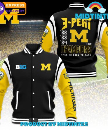 Michigan Wolverines Football 3 Peat Champions Varsity Jacket