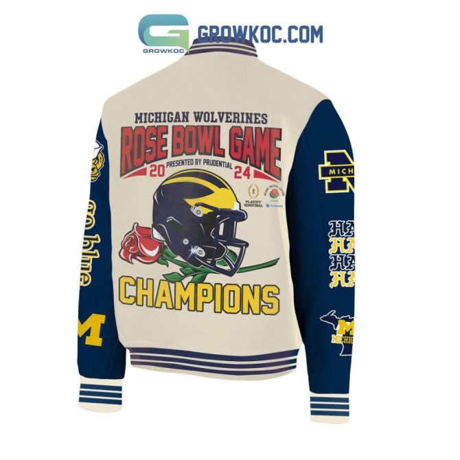 Michigan Wolverines 2024 Rose Bowl Champions Varsity Jacket – Limited Edition Fan Gear - Image 3
