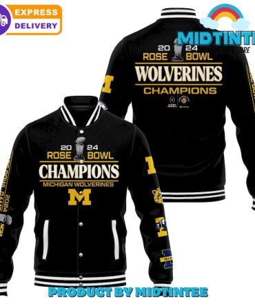 2024 Rose Bowl Champions Michigan Wolverines Varsity Jacket – Fast Shipping!