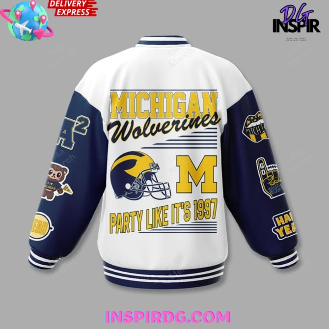 Michigan Wolverines Party Like Baseball Jacket - Image 3