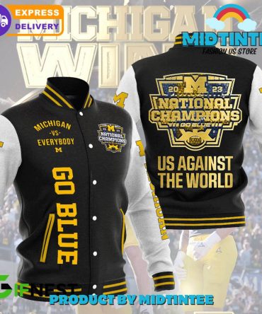 2023 Michigan Champions Varsity Jacket - Go Blue Spirit Wear - Fast Shipping!