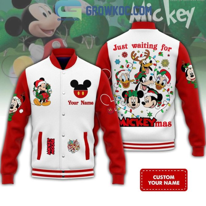 Custom Mickeymas Varsity Jacket – Personalized Disney Holiday Design