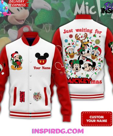 Mickey Mouse Merry Christmas Custom Baseball Jacket Stylish Design