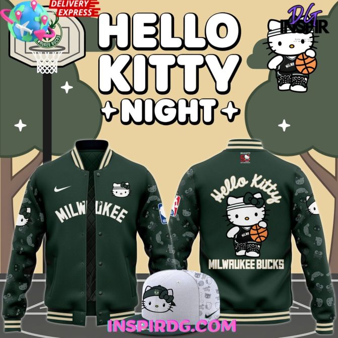 Milwaukee Bucks X Hello Kitty Night Limited Varsity Jacket
