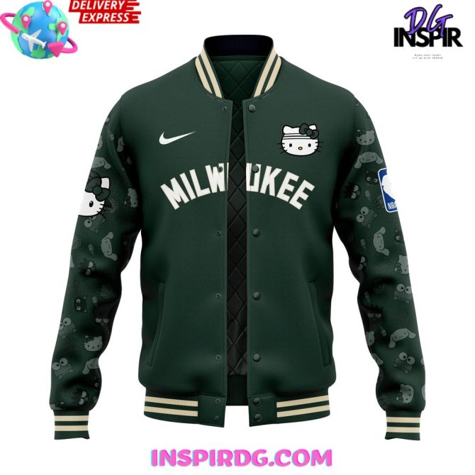 Milwaukee Bucks X Hello Kitty Night Limited Varsity Jacket - Image 2
