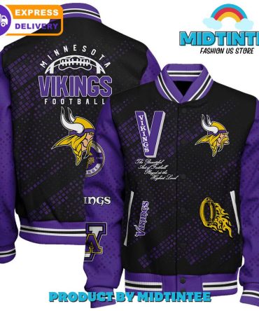 Minnesota Vikings 2024 Nfl Pattern Baseball Jacket