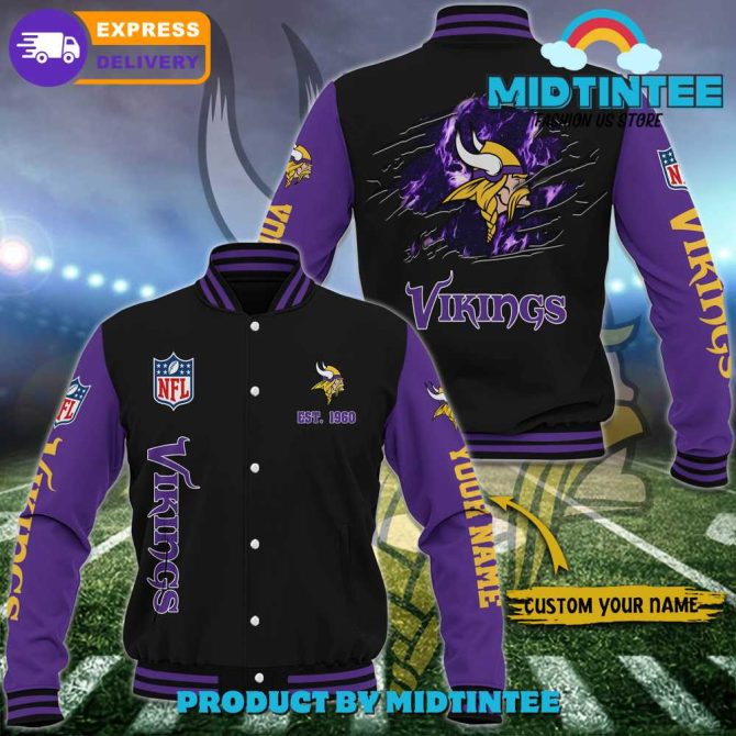 Custom Vikings Varsity Jacket – Personalized Nfl Fan Gear With Fast Delivery