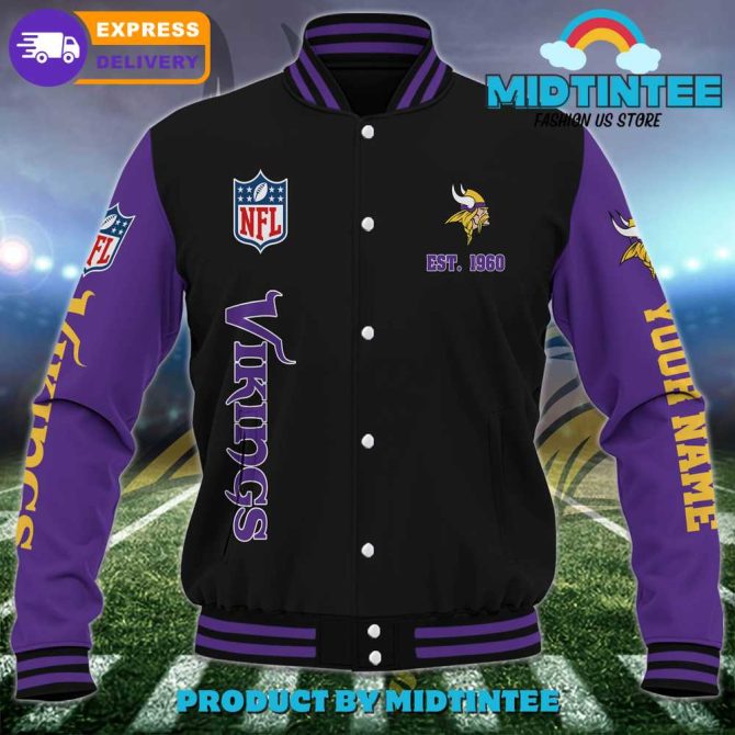 Custom Vikings Varsity Jacket – Personalized Nfl Fan Gear With Fast Delivery - Image 2