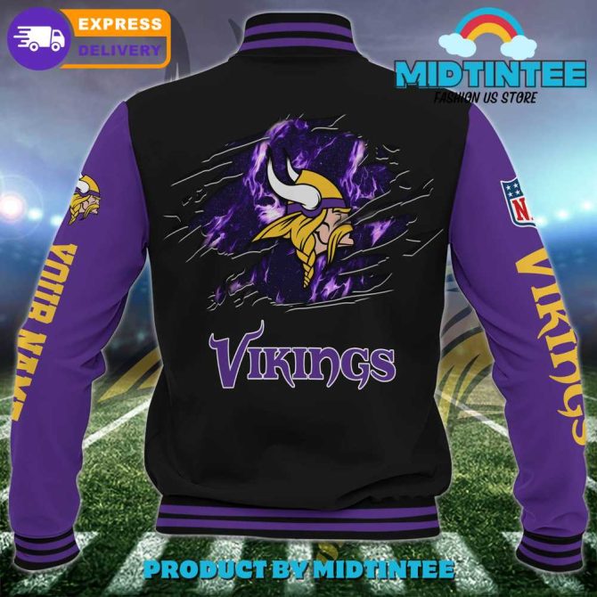 Custom Vikings Varsity Jacket – Personalized Nfl Fan Gear With Fast Delivery - Image 3