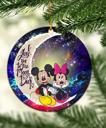 Mouse Couple Love You To The Moon Galaxy Ceramic Circle Ornament Perfect Gift For Christmas Holiday