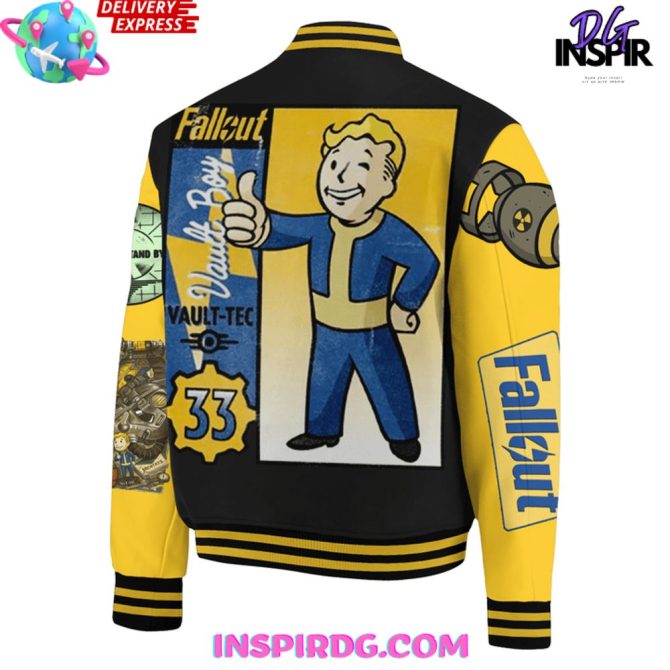 Fallout Atom Cats Vault Boys Baseball Jacket - Image 2