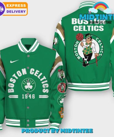 Boston Celtics Green Varsity Jacket - Official Team Logo, Fast Shipping!