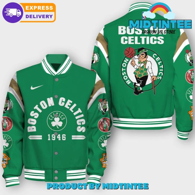 Boston Celtics Green Varsity Jacket - Official Team Logo, Fast Shipping!