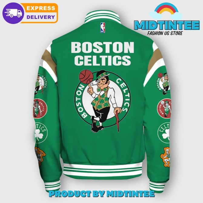 Boston Celtics Green Varsity Jacket - Official Team Logo, Fast Shipping! - Image 3