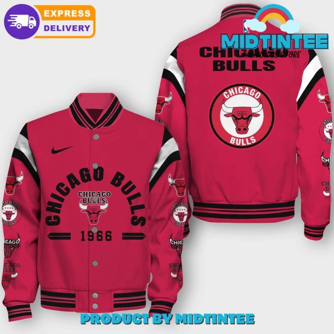 Chicago Bulls Red Varsity Jacket - 1966 Retro Style , Fast Shipping