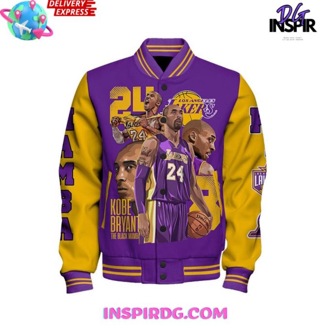 Nba Kobe Bryant Los Angeles Lakers Basketball Varsity Jacket - Image 2