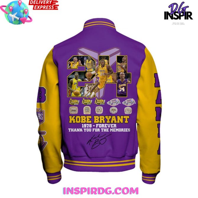 Nba Kobe Bryant Los Angeles Lakers Basketball Varsity Jacket - Image 3