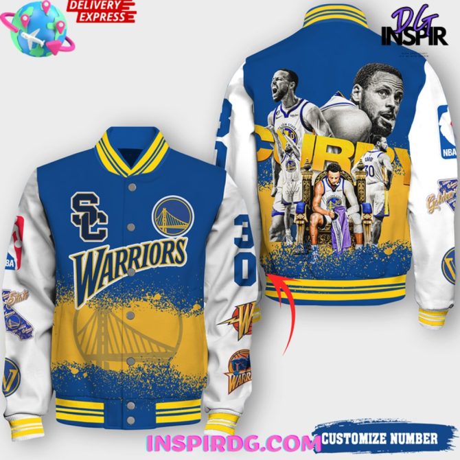 Nba Stephen Curry Night Golden State Warriors Varsity Jacket