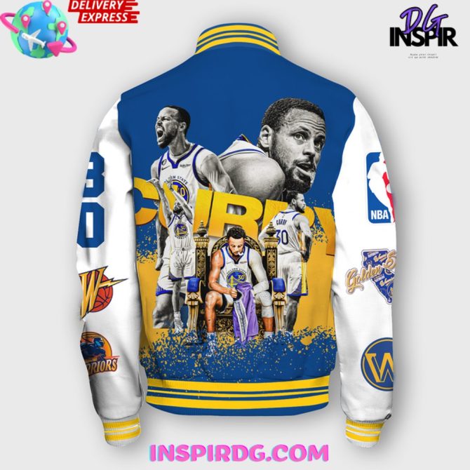 Nba Stephen Curry Night Golden State Warriors Varsity Jacket - Image 3